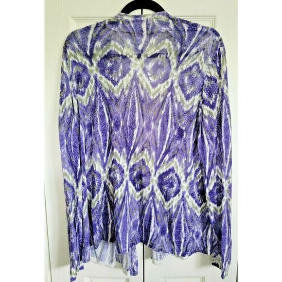 Chico's 2 Purple And‎ Gray Lightweight Sweater Front Tie Size Large 12/14 - Picture 2 of 5